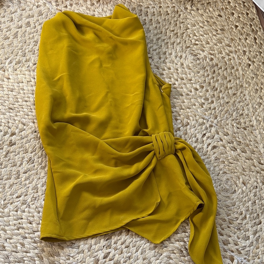 Zara Mustard Yellow Draped Halter Top